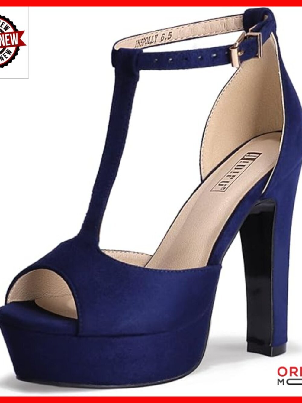 Platform Chunky Heels T-Strap Peep Toe Sandals Wedding Party Prom Shoes